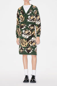 Pixel Flowers Midi Skirt