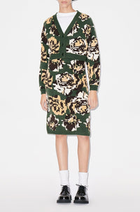 Pixel Flowers Midi Skirt