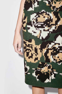 Pixel Flowers Midi Skirt