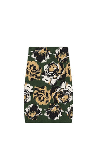 Pixel Flowers Midi Skirt