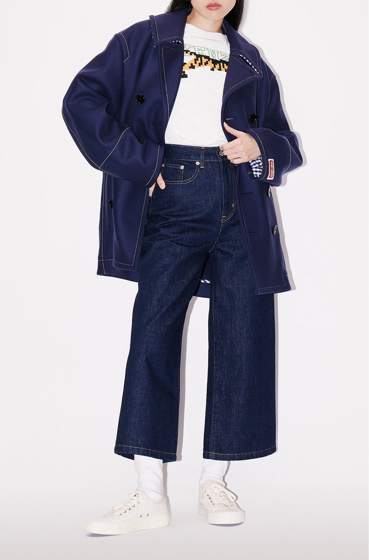 Caban en laine - Midnight Blue