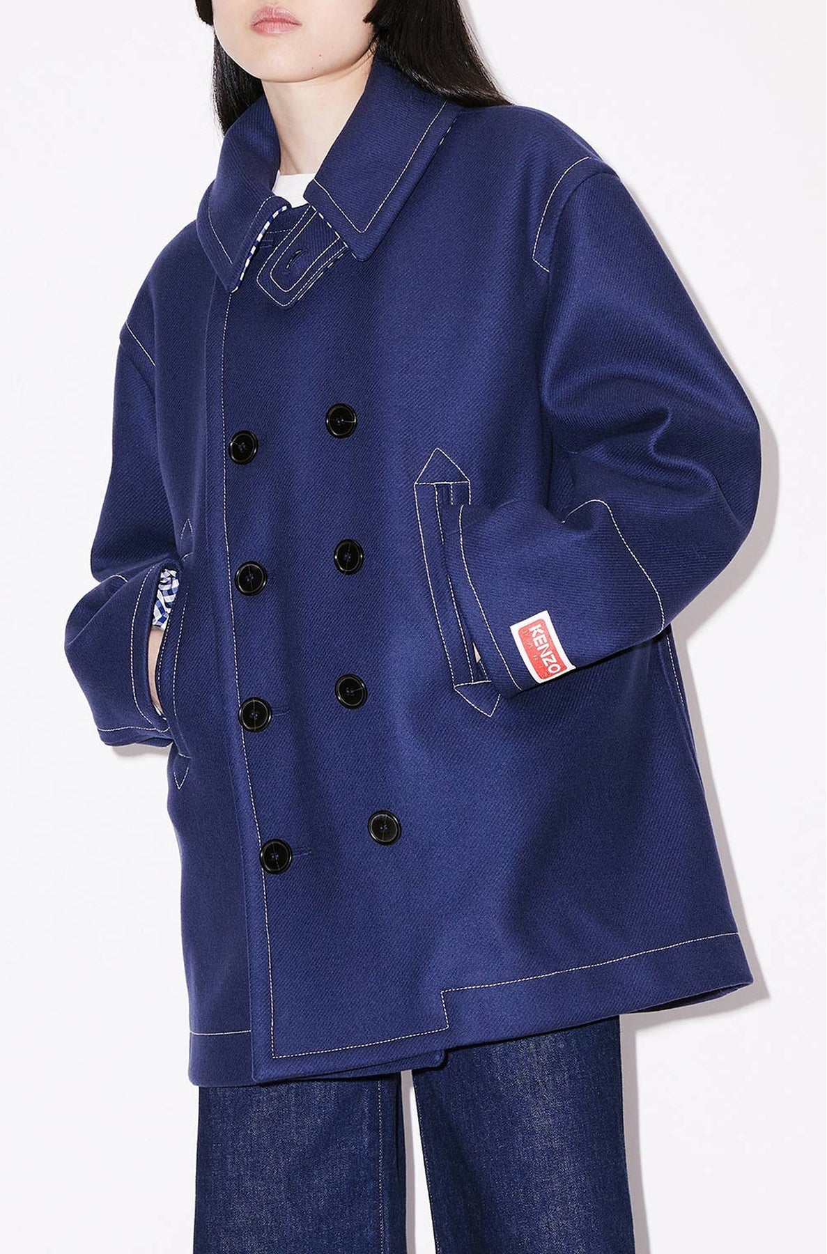 Caban en laine - Midnight Blue