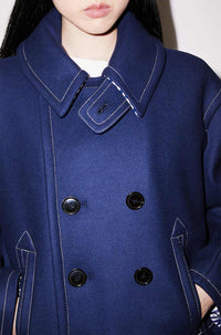 Caban en laine - Midnight Blue