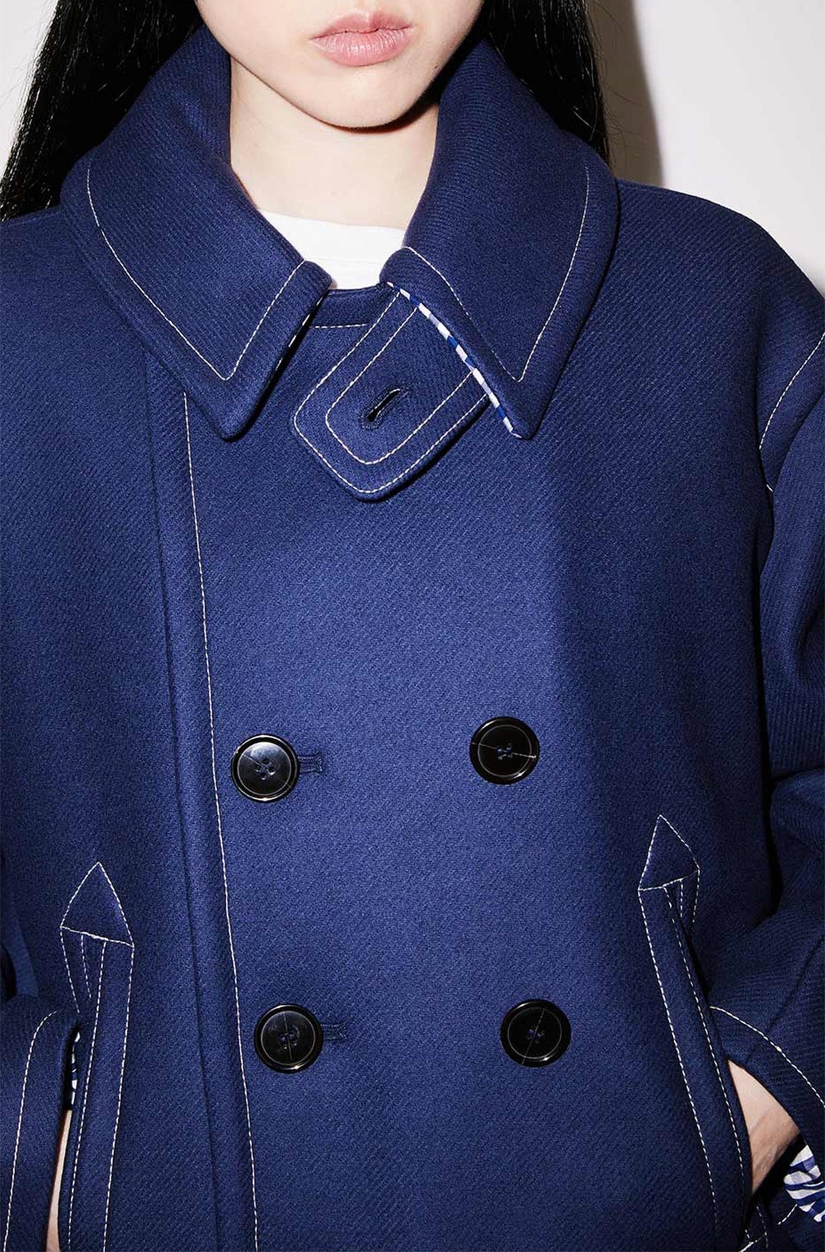 Caban en laine - Midnight Blue