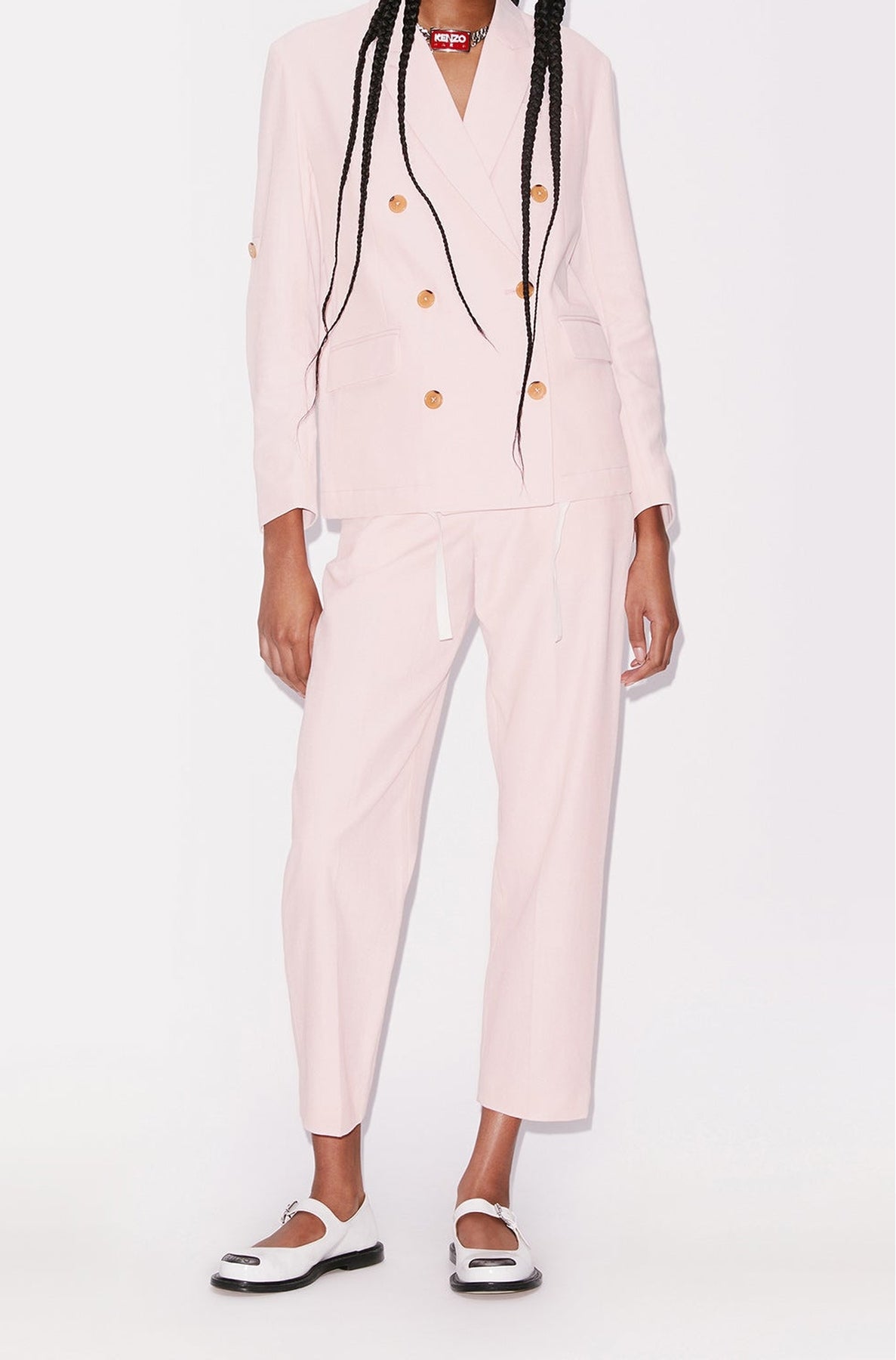 Pantalon de tailleur croppé - Faded Pink