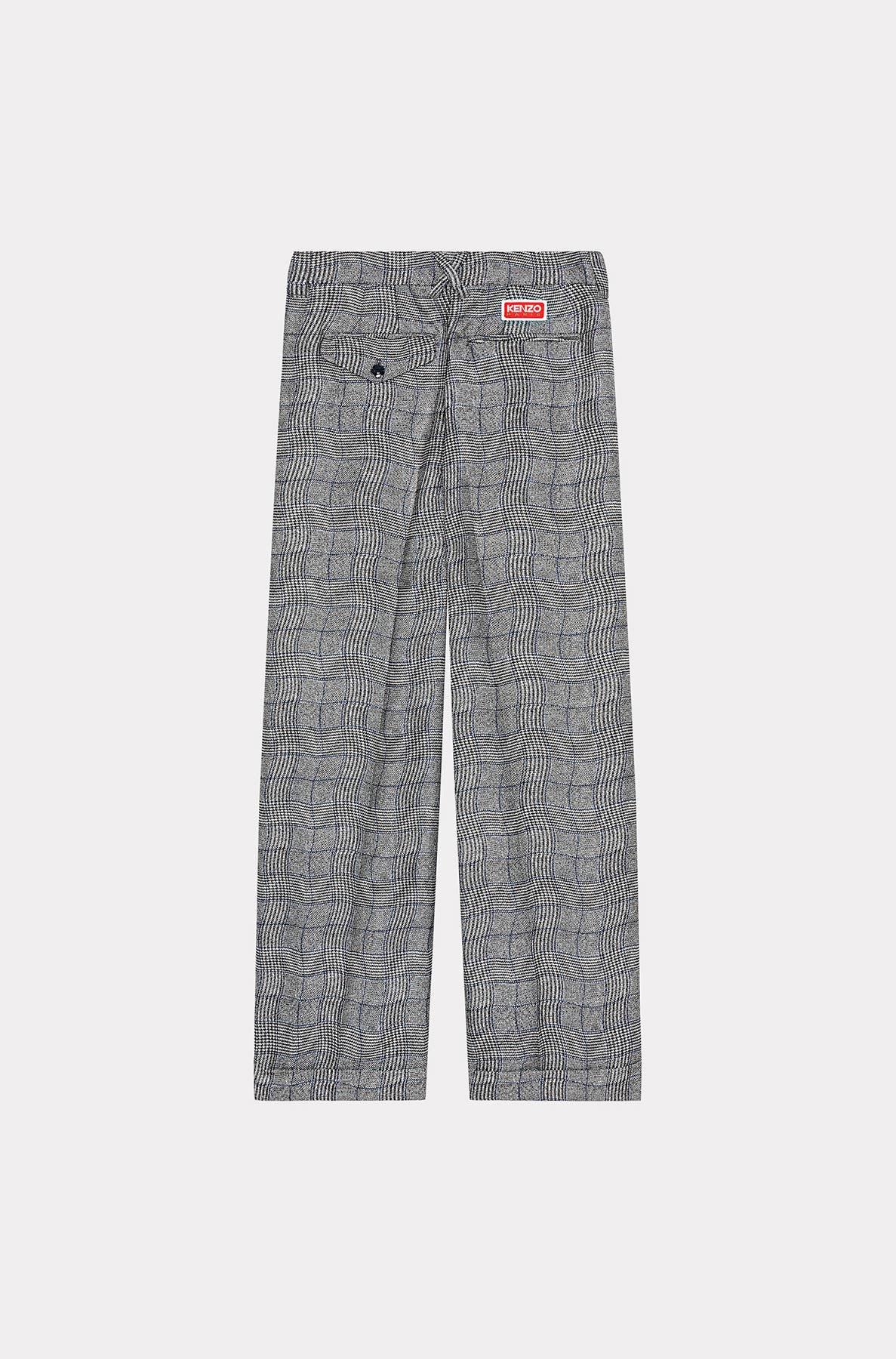 Pantalon de tailleur Wavy Check à poches - Black