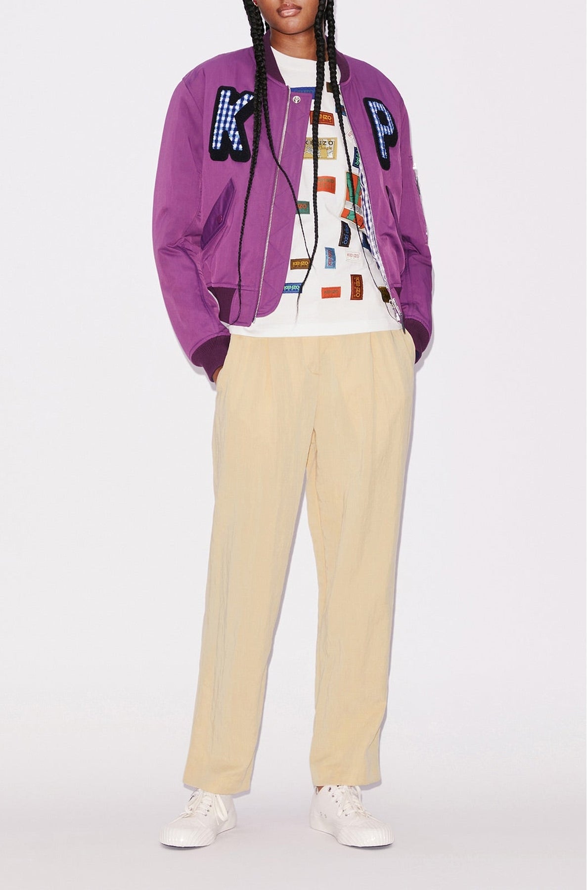 Pantalon de tailleur élastiqué - Beige