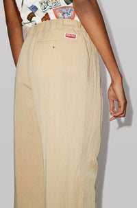 Pantalon de tailleur élastiqué - Beige