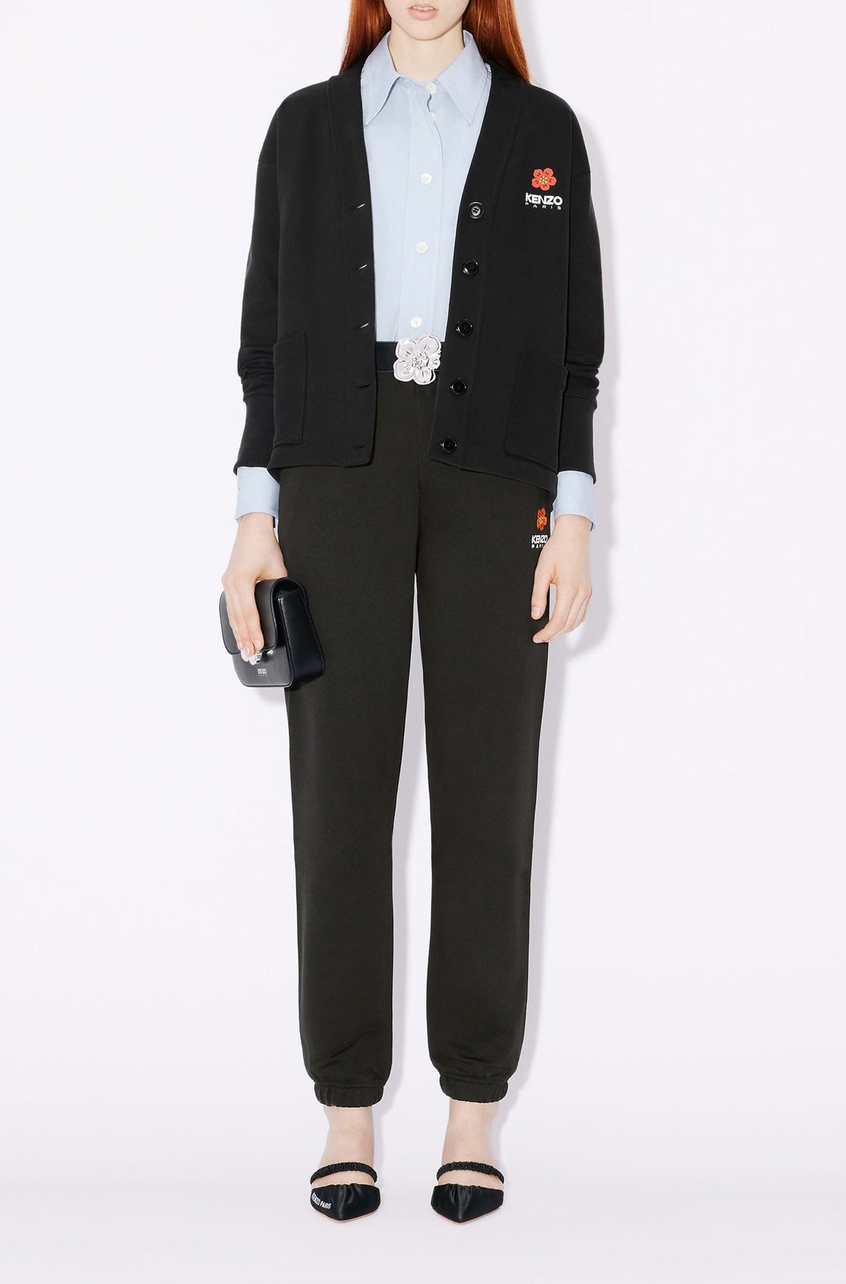 Pantalon de jogging brodé Boke Flower - Black
