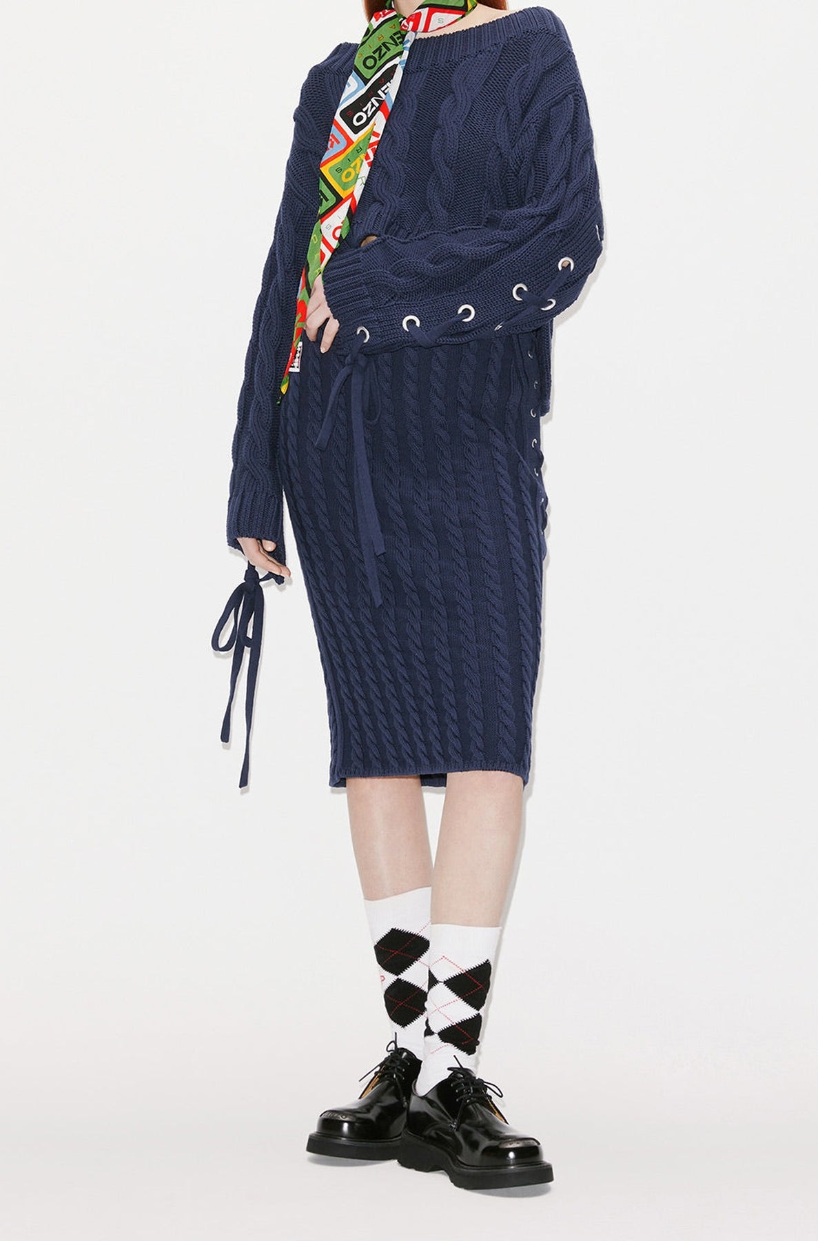 Cable Lace Up Jumper