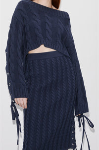 Pull court à lacets - Midnight Blue