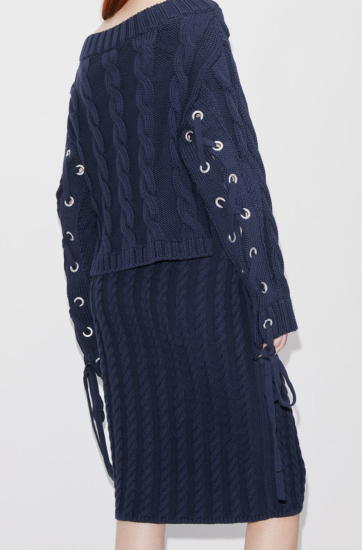 Cable Lace Up Jumper