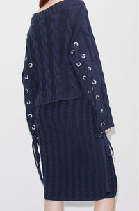 Cable Lace Up Jumper