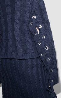 Cable Lace Up Jumper