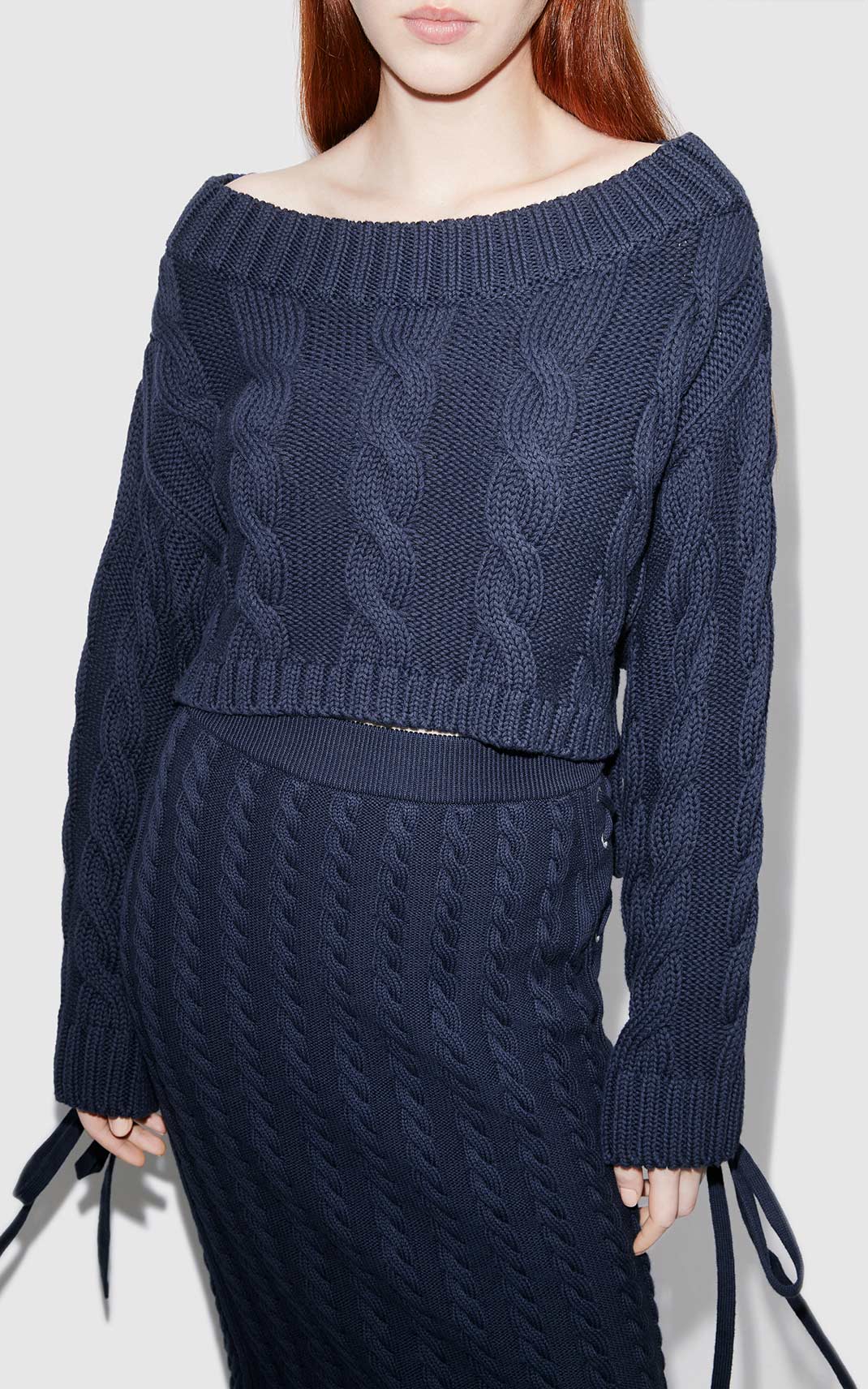 Cable Lace Up Jumper