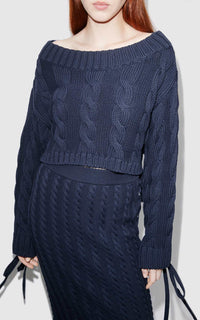 Cable Lace Up Jumper