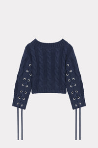 Cable Lace Up Jumper