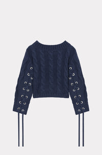 Cable Lace Up Jumper
