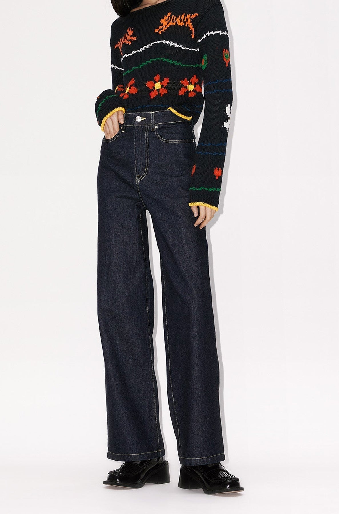 Kenzo Pixel Cropped Sweater - Black