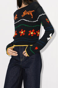Kenzo Pixel Cropped Sweater - Black