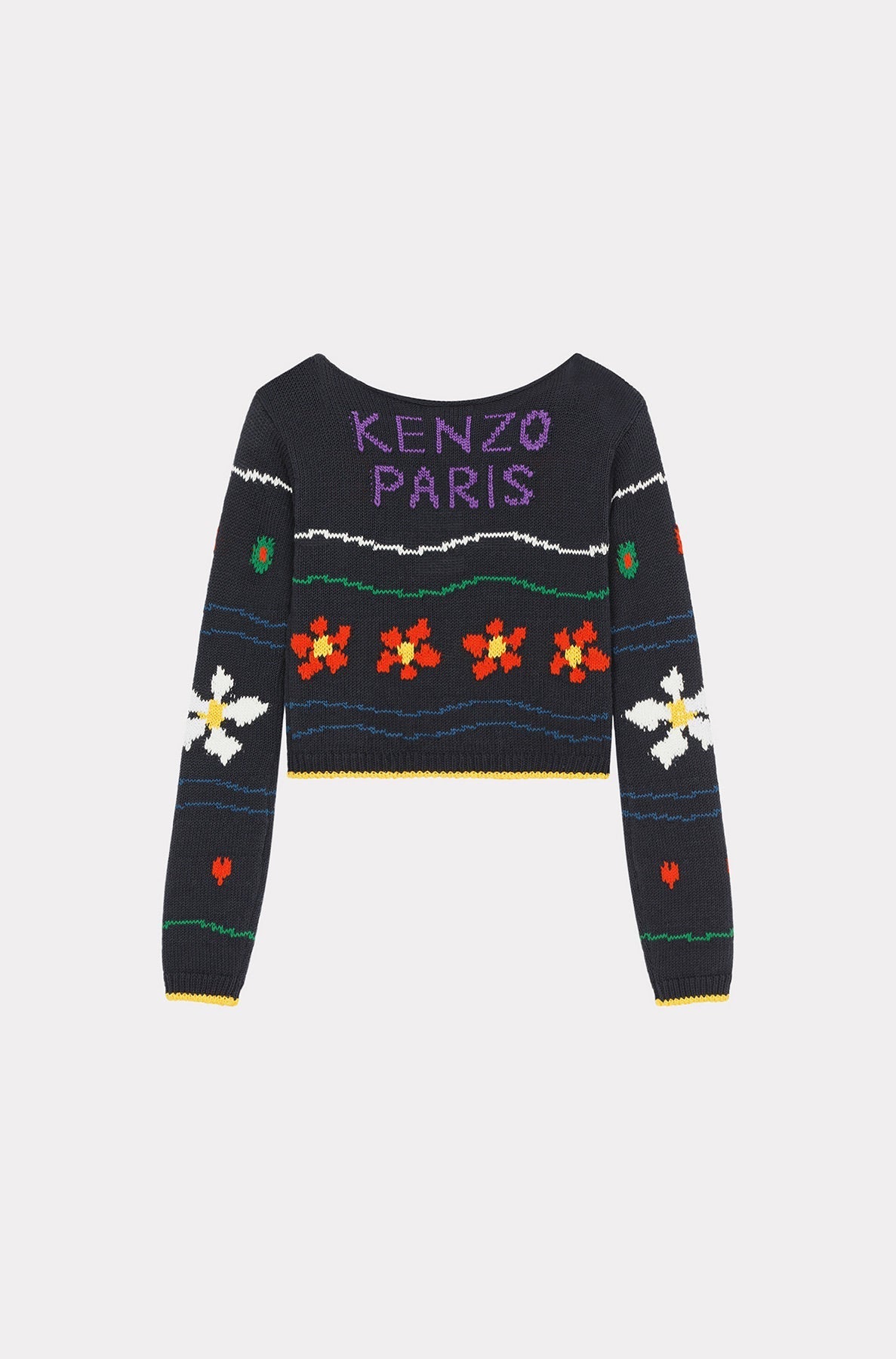 Kenzo Pixel Cropped Sweater - Black