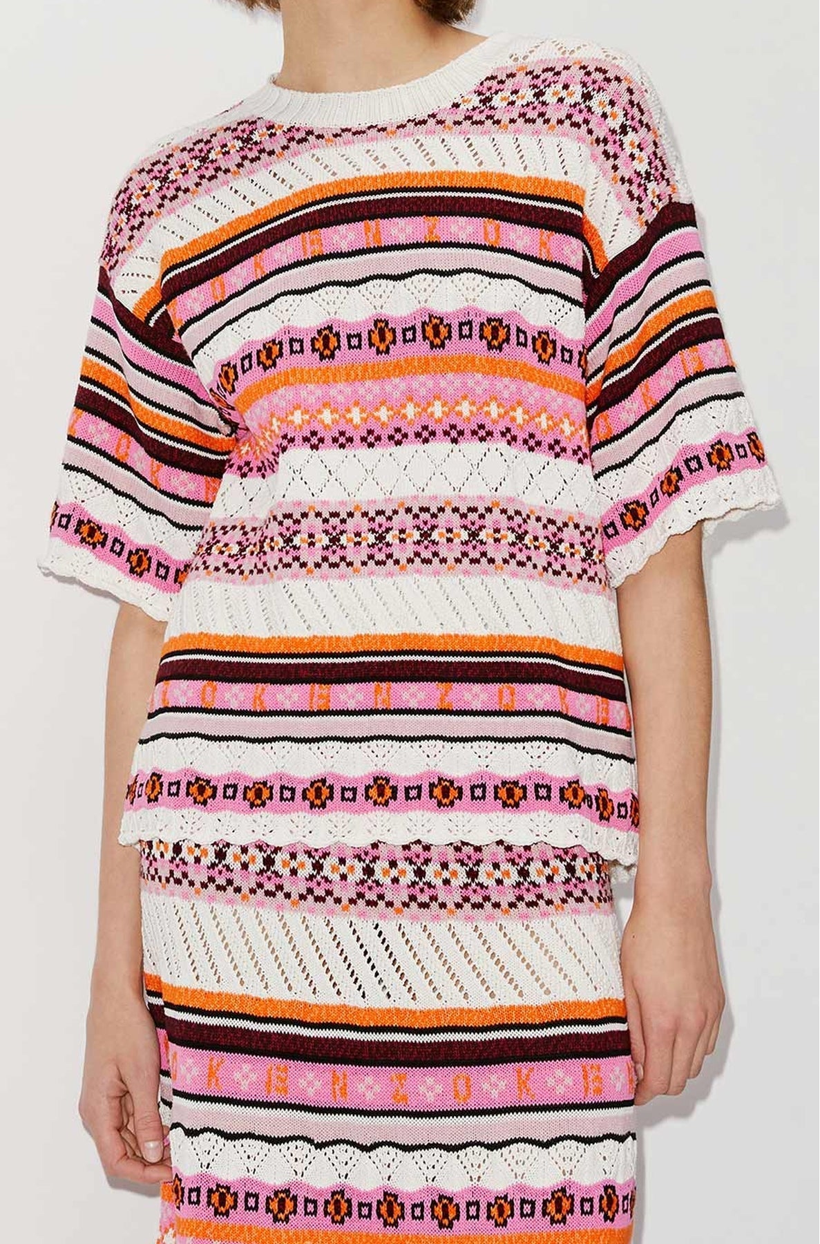 Fairisle oversize jumper - Pink