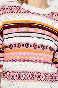 Fairisle oversize jumper - Pink
