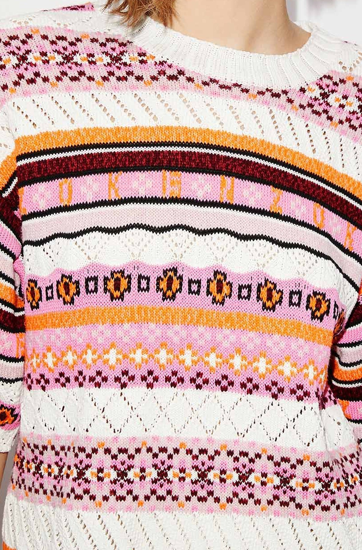 Fairisle oversize jumper - Pink