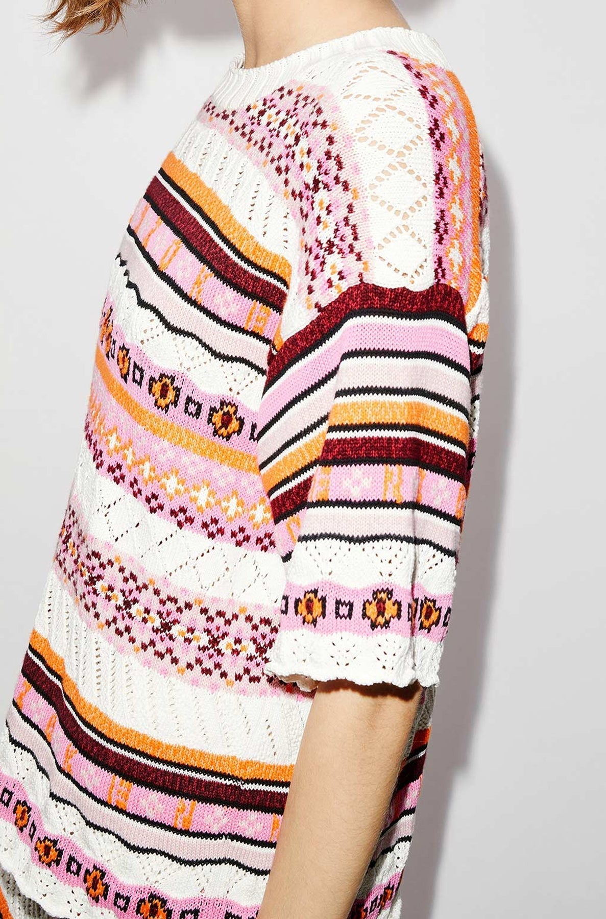 Fairisle oversize jumper - Pink