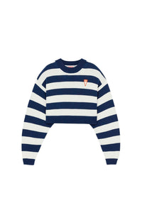 Pull court à rayures - Midnight Blue