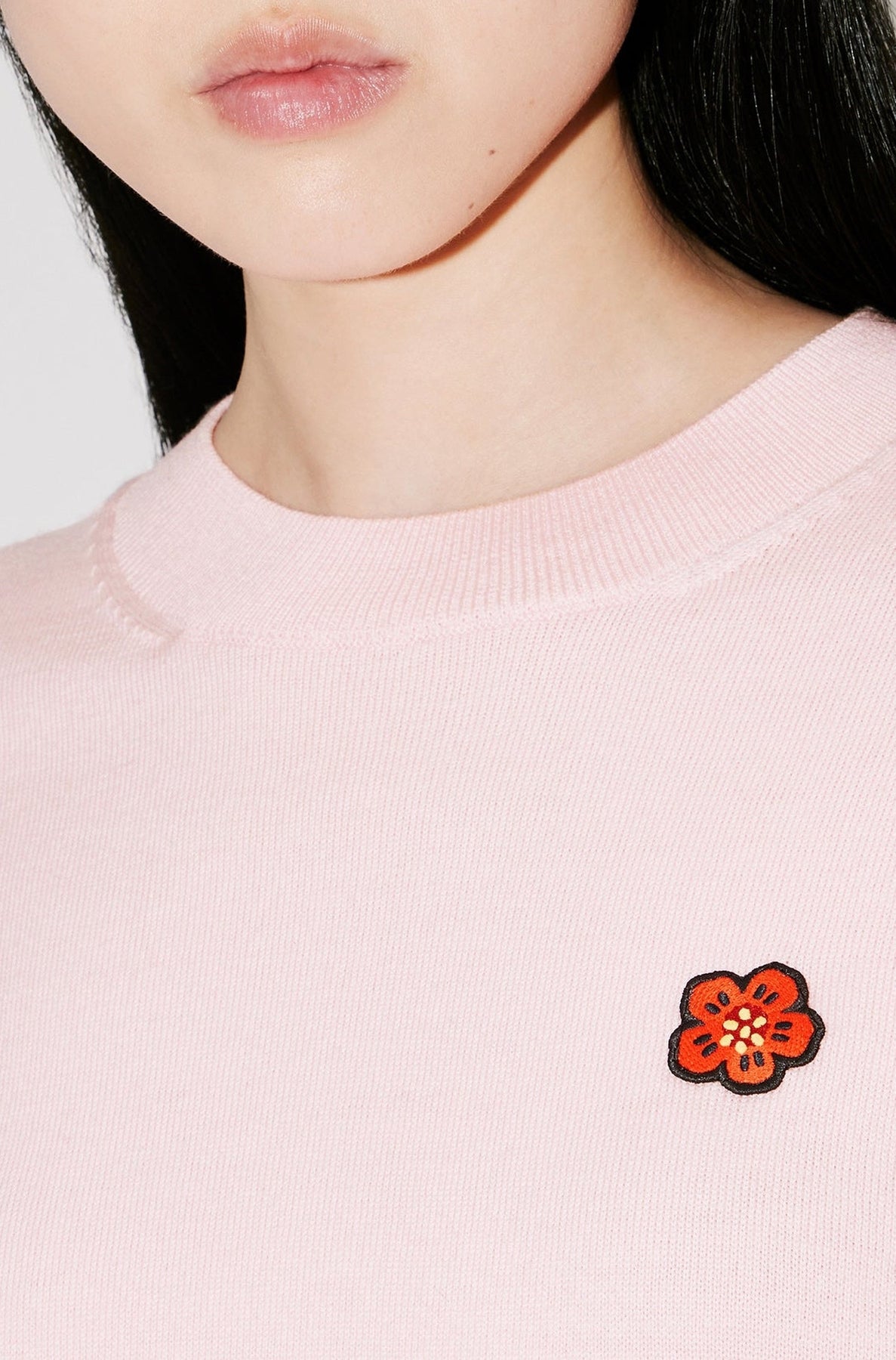 Boke Flower embroidered jumper in wool - Faded Pink