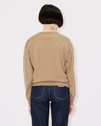 Pull brodé "Boke Flower" en laine - Tabac