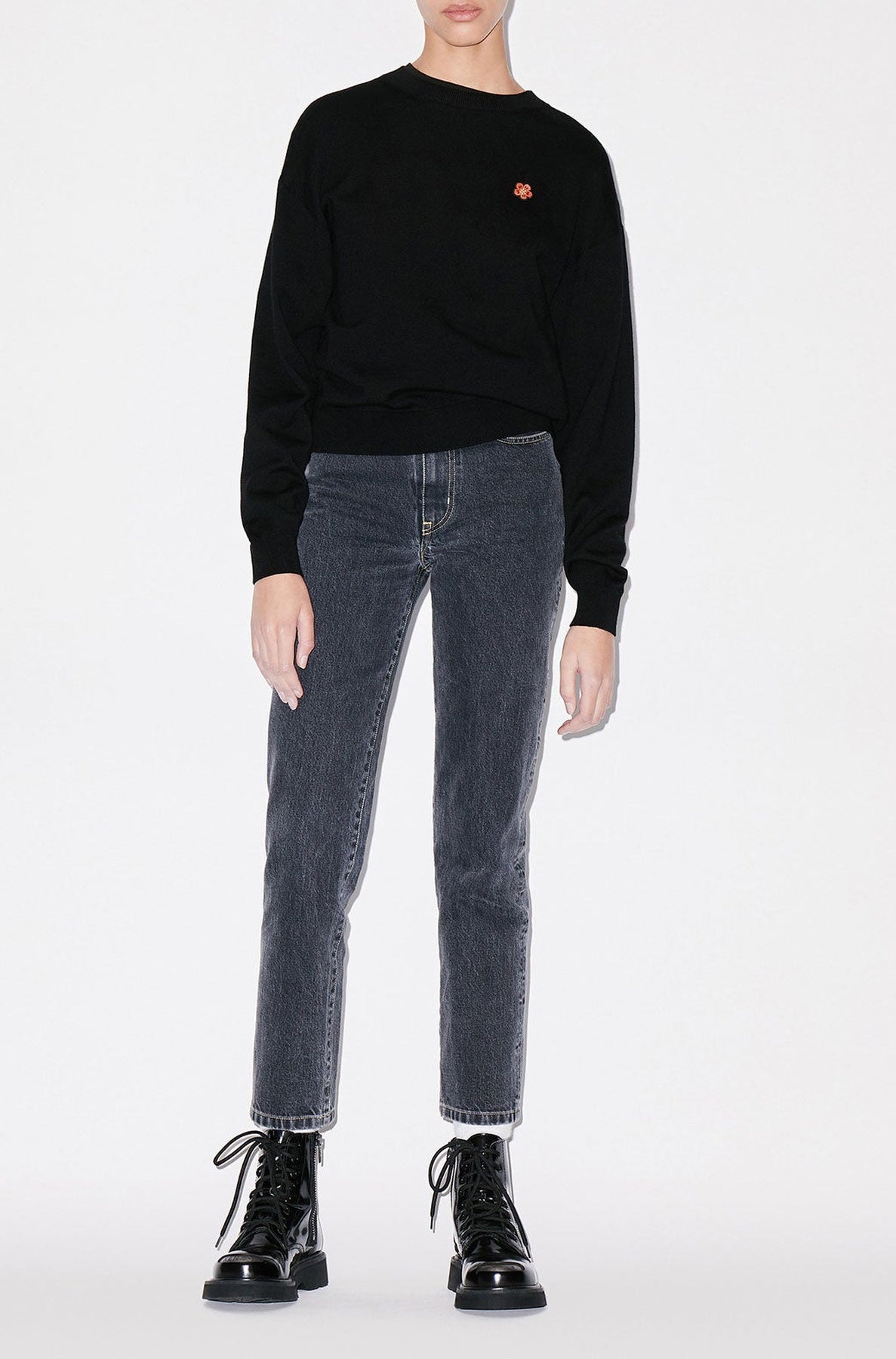 Pull brodé Boke Flower en laine - Black