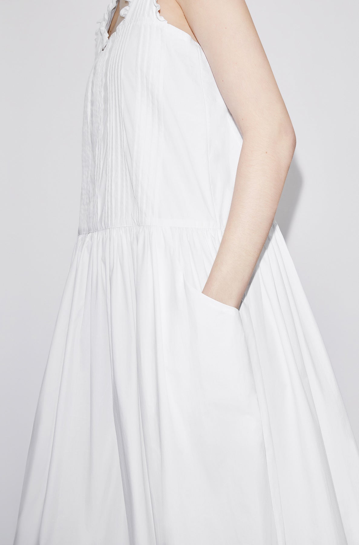 Robe midi plissée - Off White