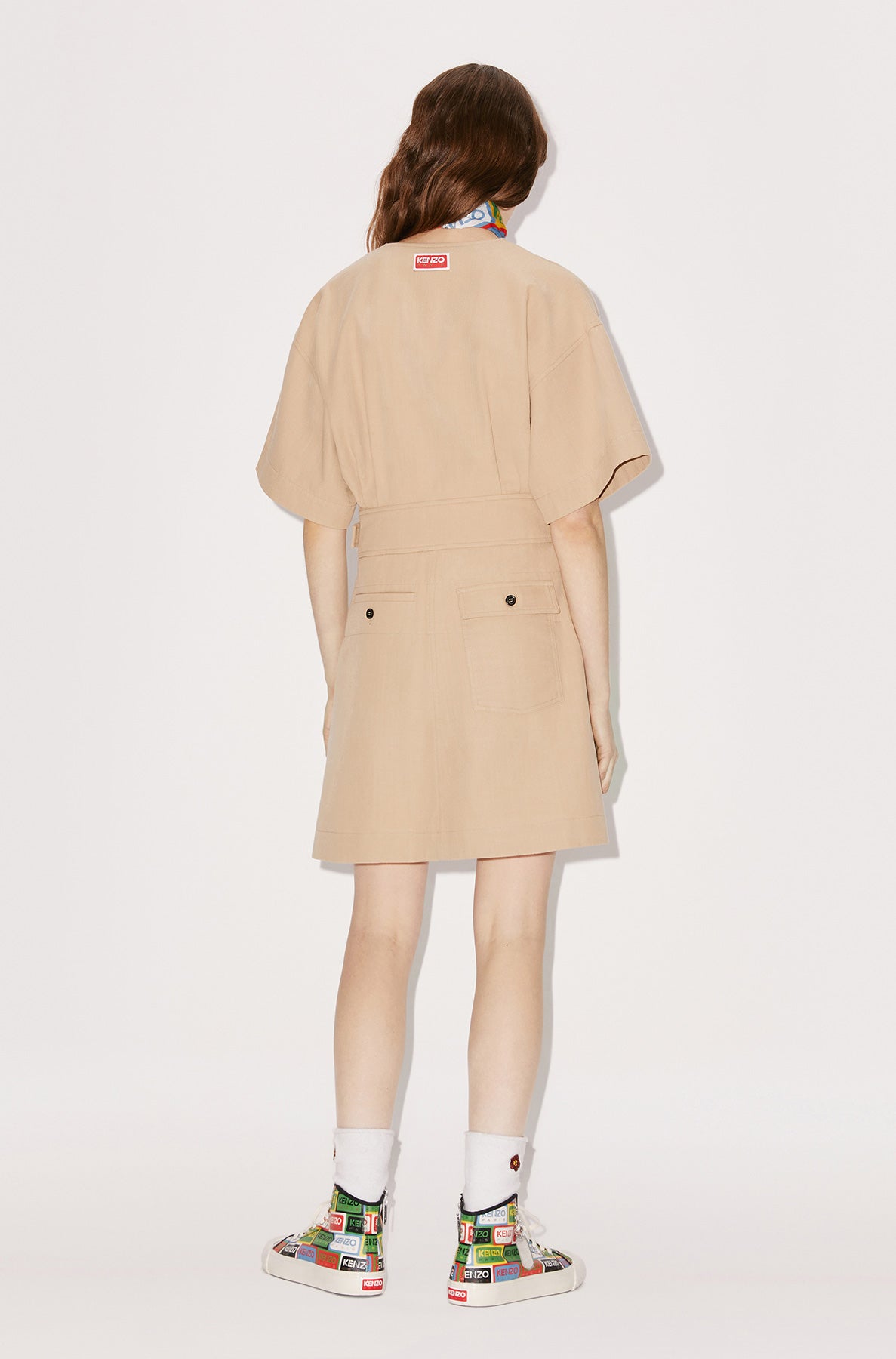 Robe à ceinture réglable - Beige