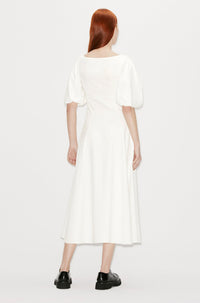 Robe midi en broderie anglaise - Off White