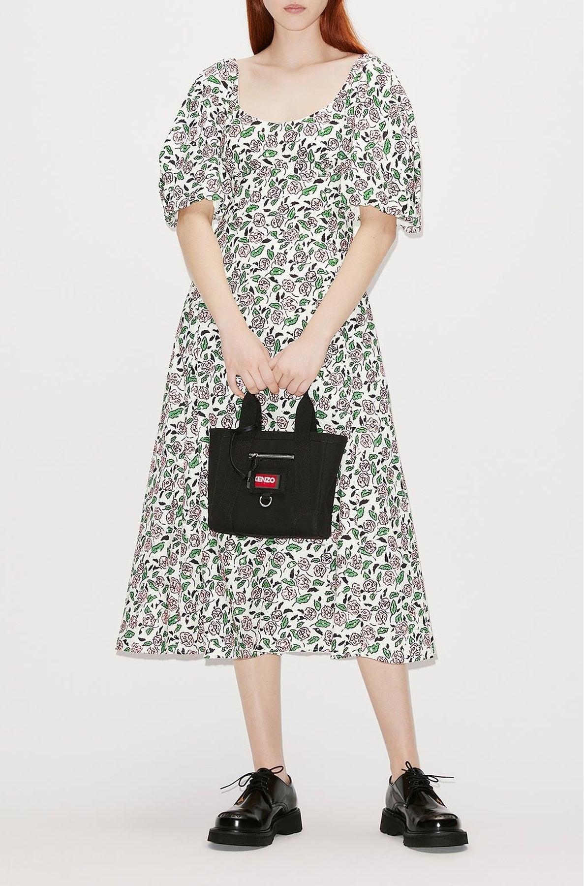 Robe midi en broderie anglaise - Off White