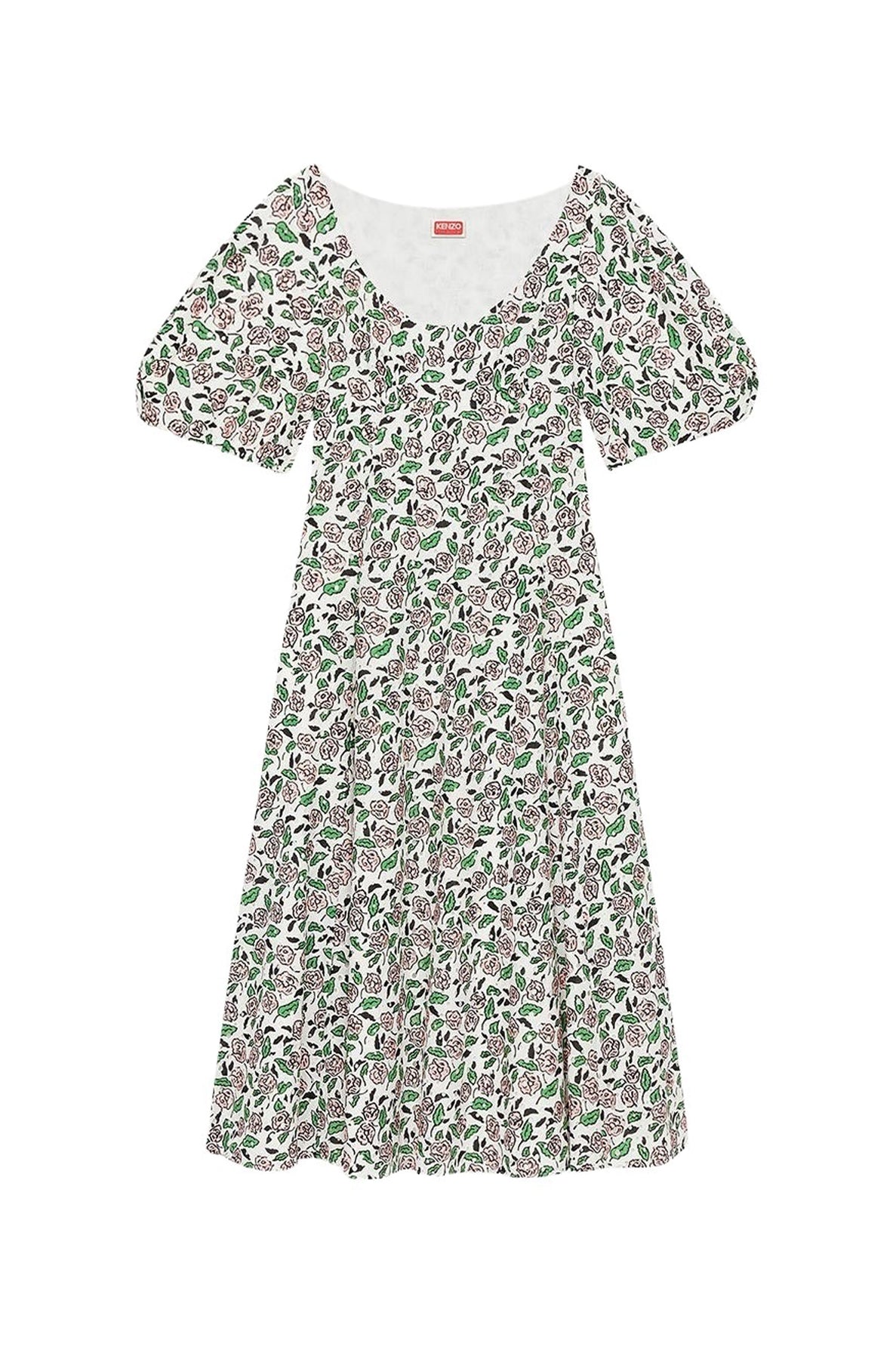 Robe midi en broderie anglaise - Off White