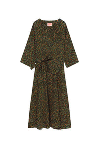 Robe midi imprimée - Khaki