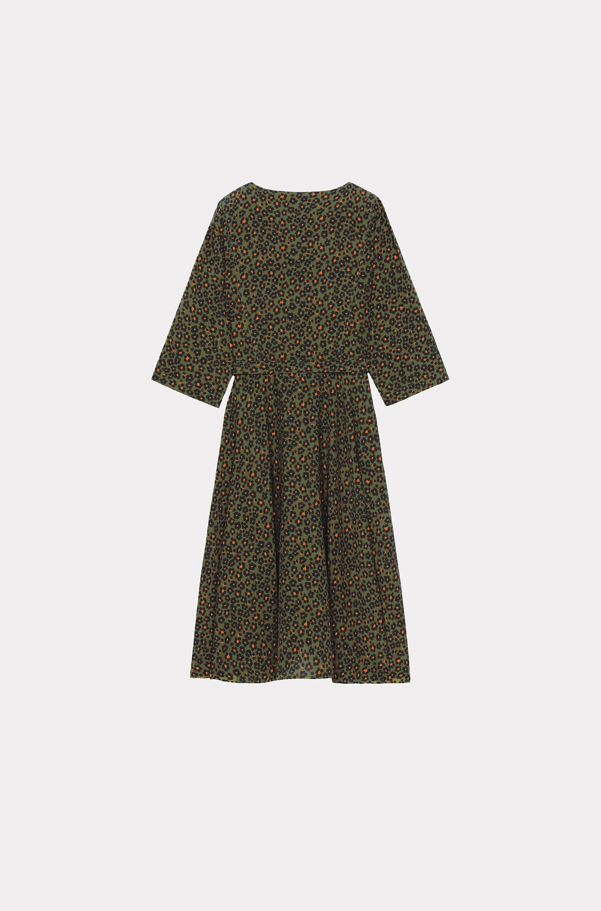 Robe midi imprimée - Khaki