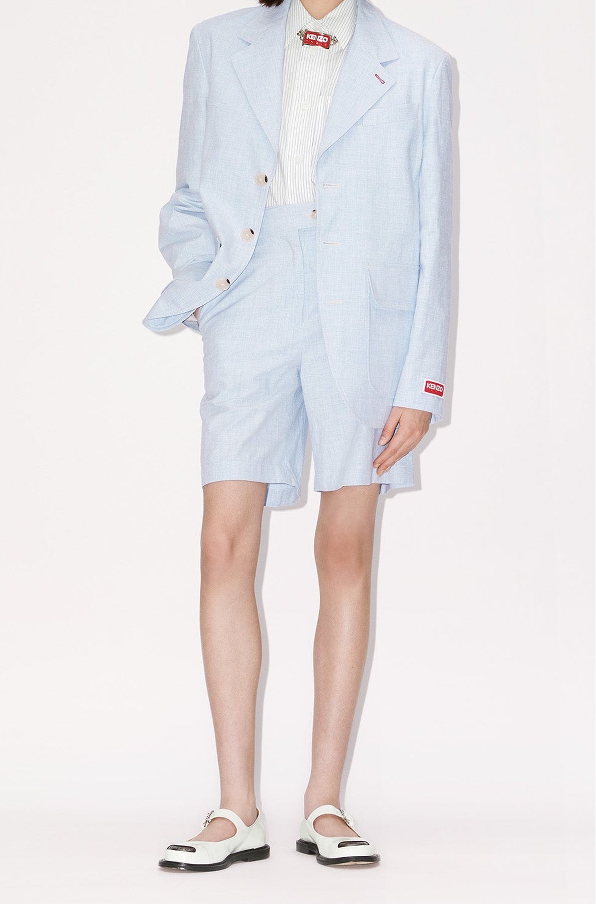 Short de tailoring en lin - Sky Blue