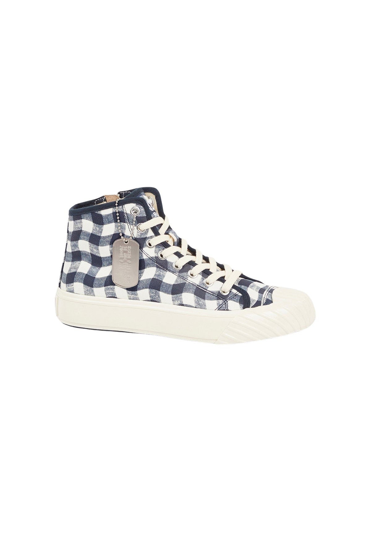 Baskets montantes Kenzo School "Wavy Vichy" - Midnight Blue