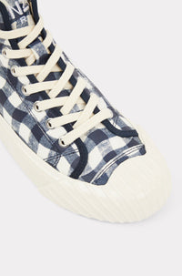 Baskets montantes Kenzo School "Wavy Vichy" - Midnight Blue