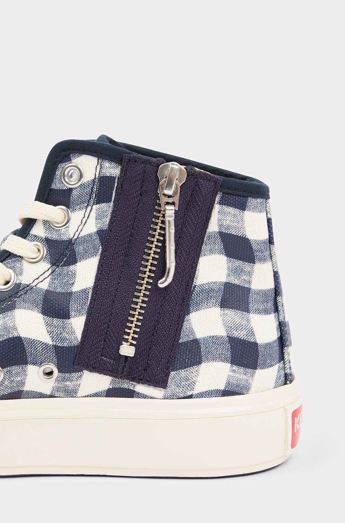 Baskets montantes Kenzo School "Wavy Vichy" - Midnight Blue