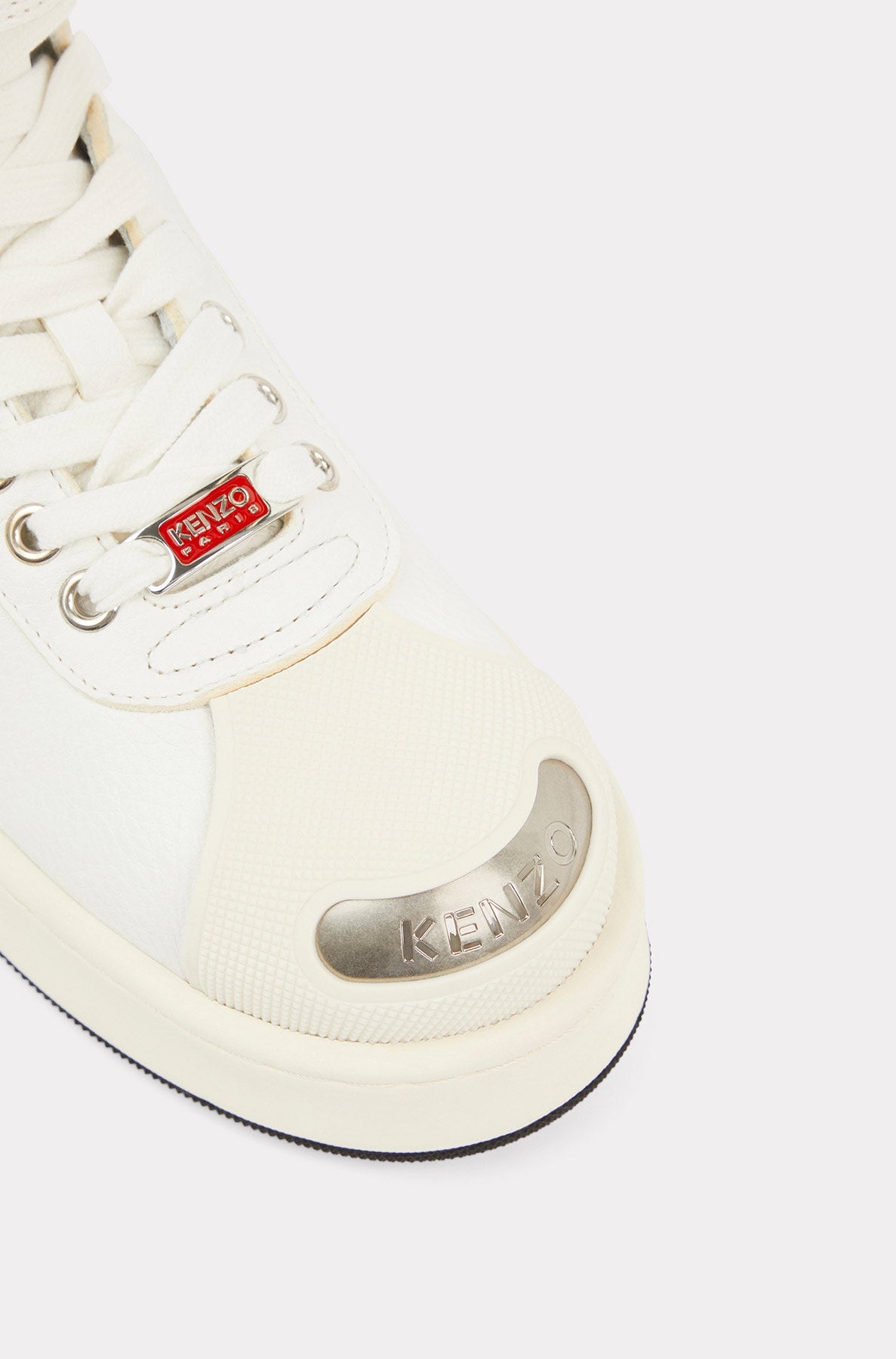 Baskets montantes Kenzo Hoops en cuir - White