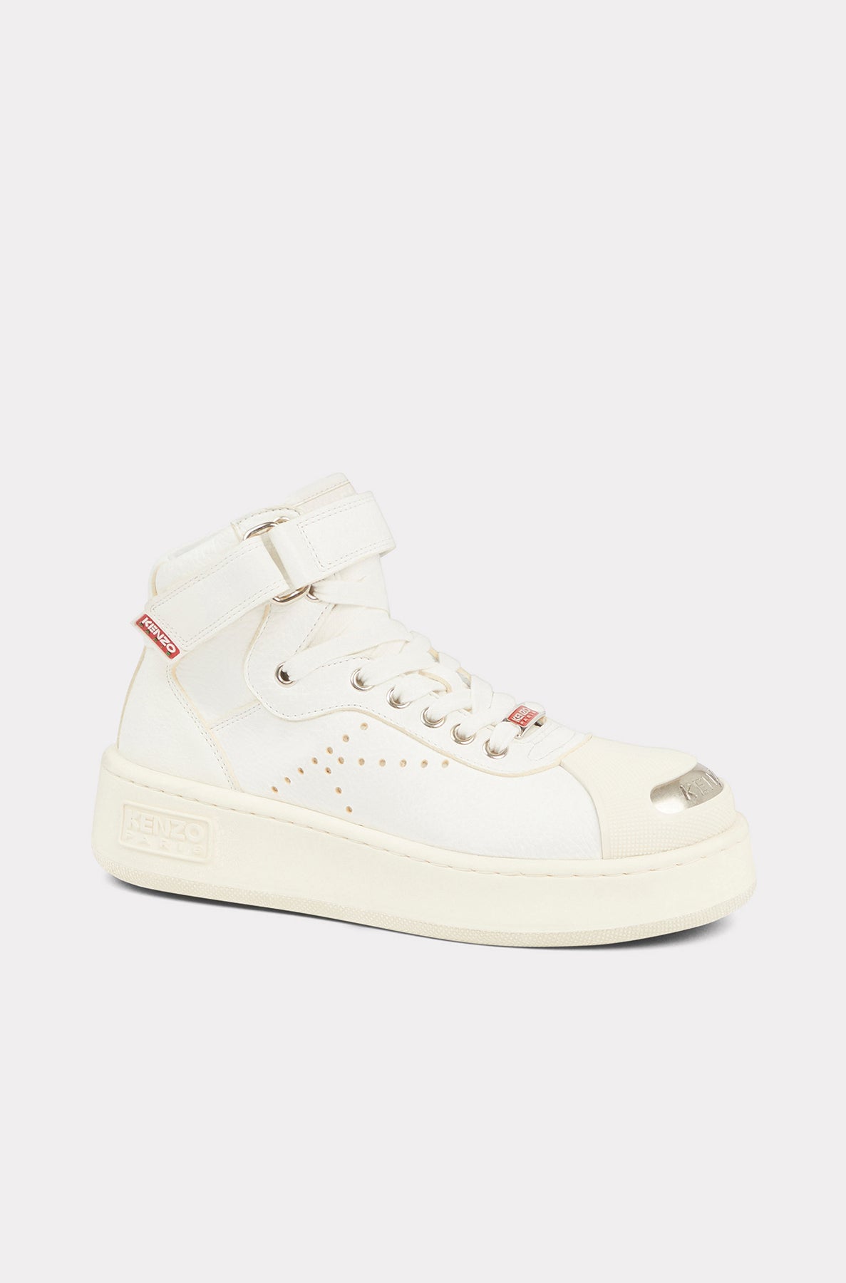 Baskets montantes Kenzo Hoops en cuir - White