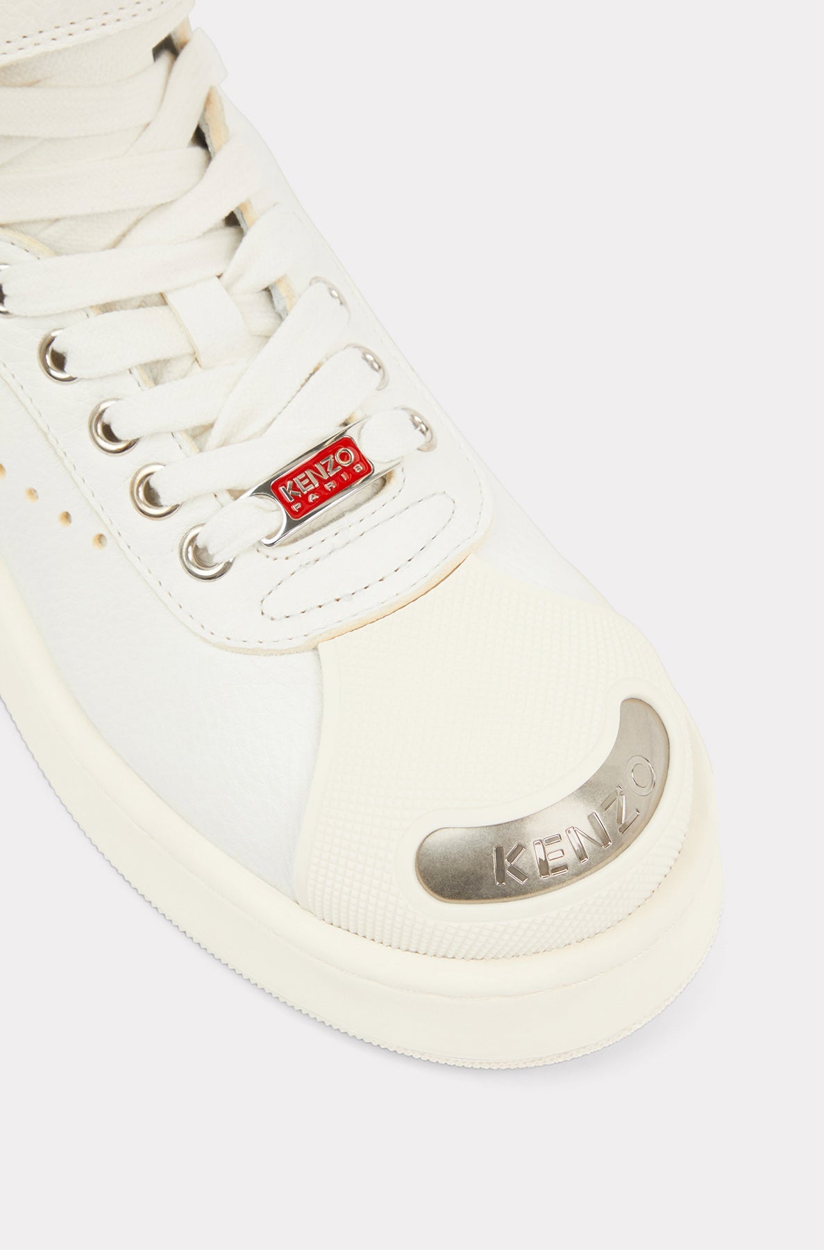 Baskets montantes Kenzo Hoops en cuir - White