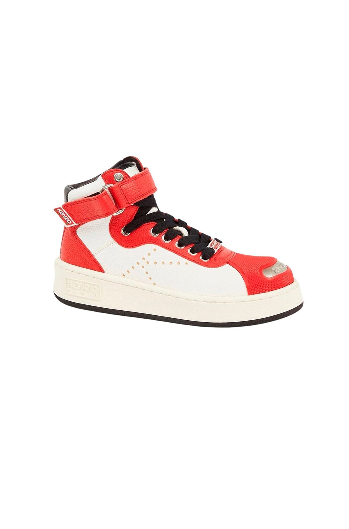 Kenzo Hoops high-top trainers in leather - Medium Red