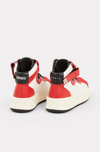 Kenzo Hoops high-top trainers in leather - Medium Red