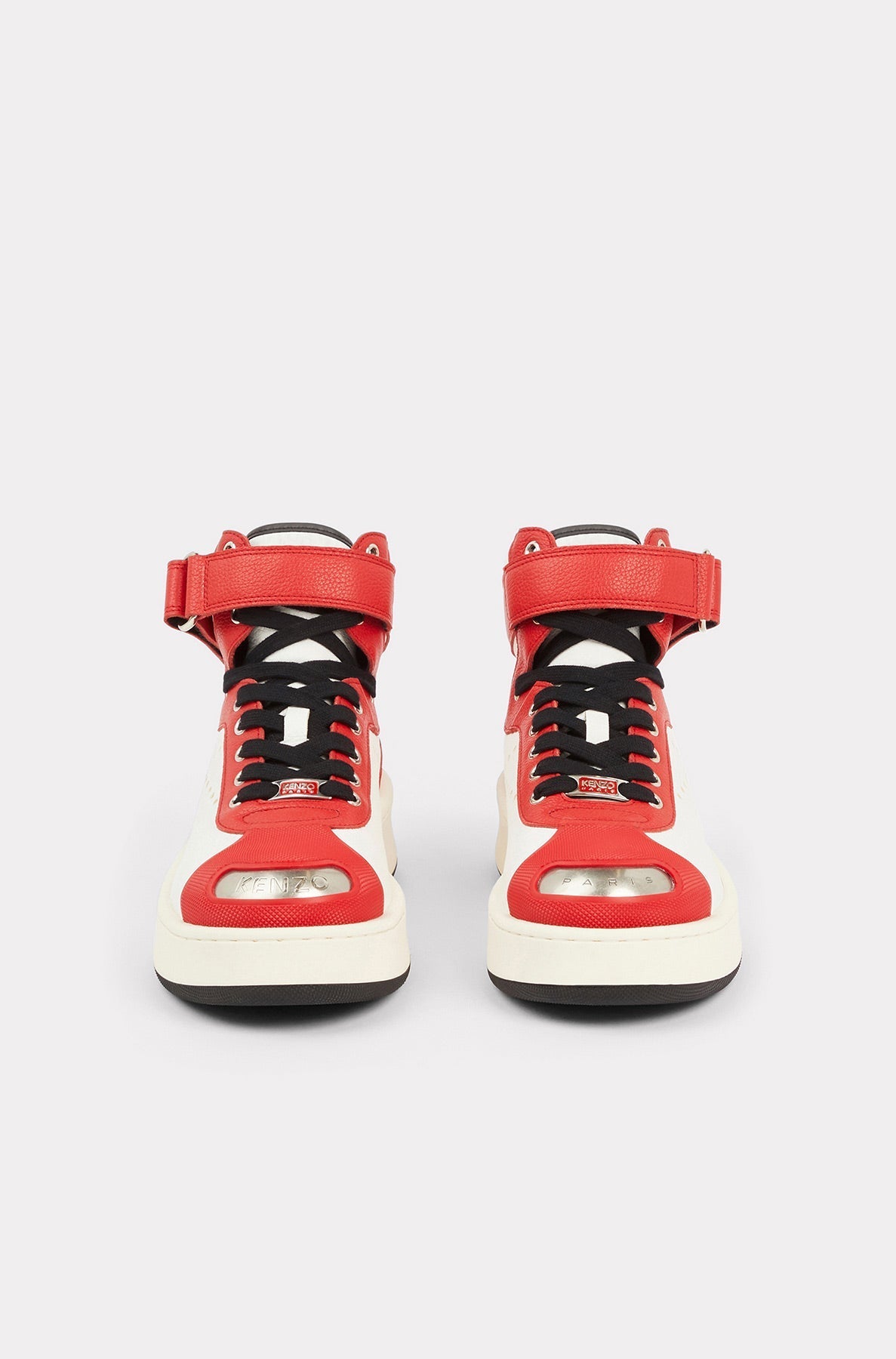 Kenzo Hoops high-top trainers in leather - Medium Red